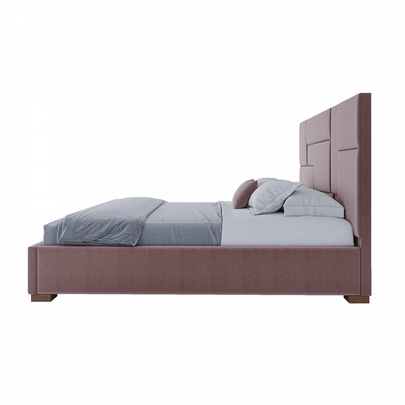 Кровать двуспальная с мягким изголовьем 180х200 см розовая Wax