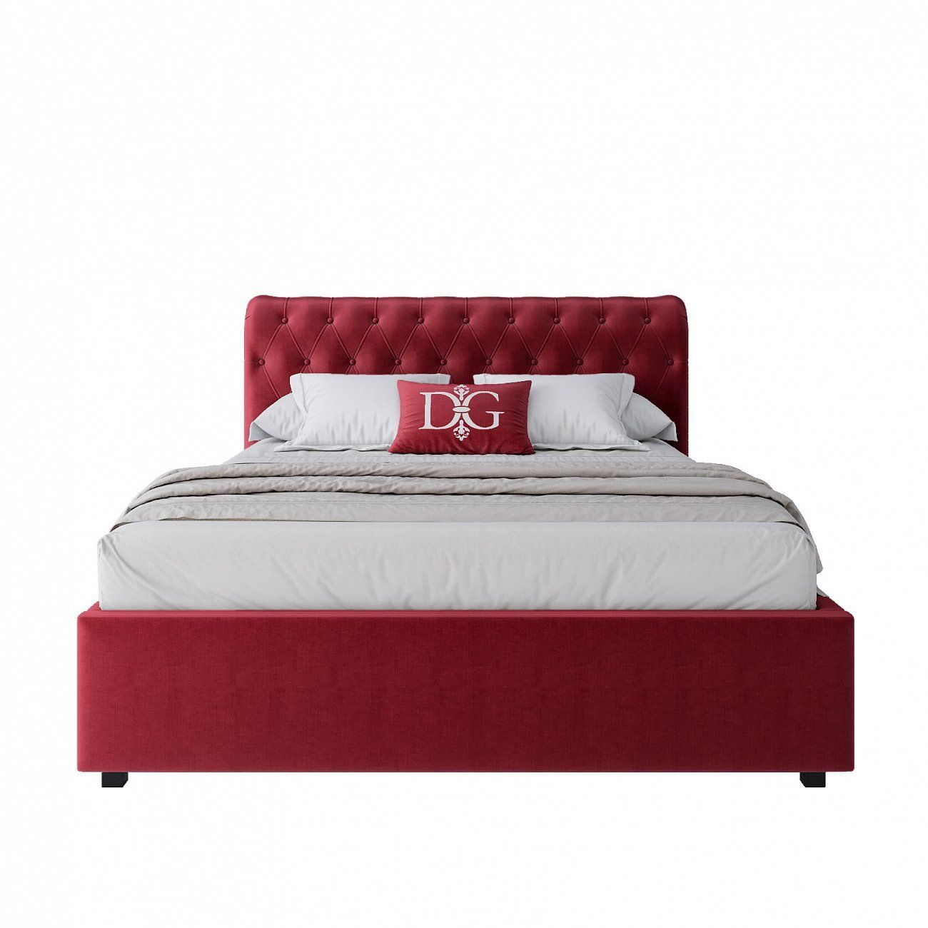 Teenage bed with carriage screed 140x200 red Sweet Dreams