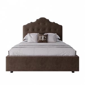 Semi-double teenage bed with a soft headboard 140x200 cm brown Palace