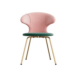 Time Flies chair, brass legs, velour upholstery/ polyester green/pink