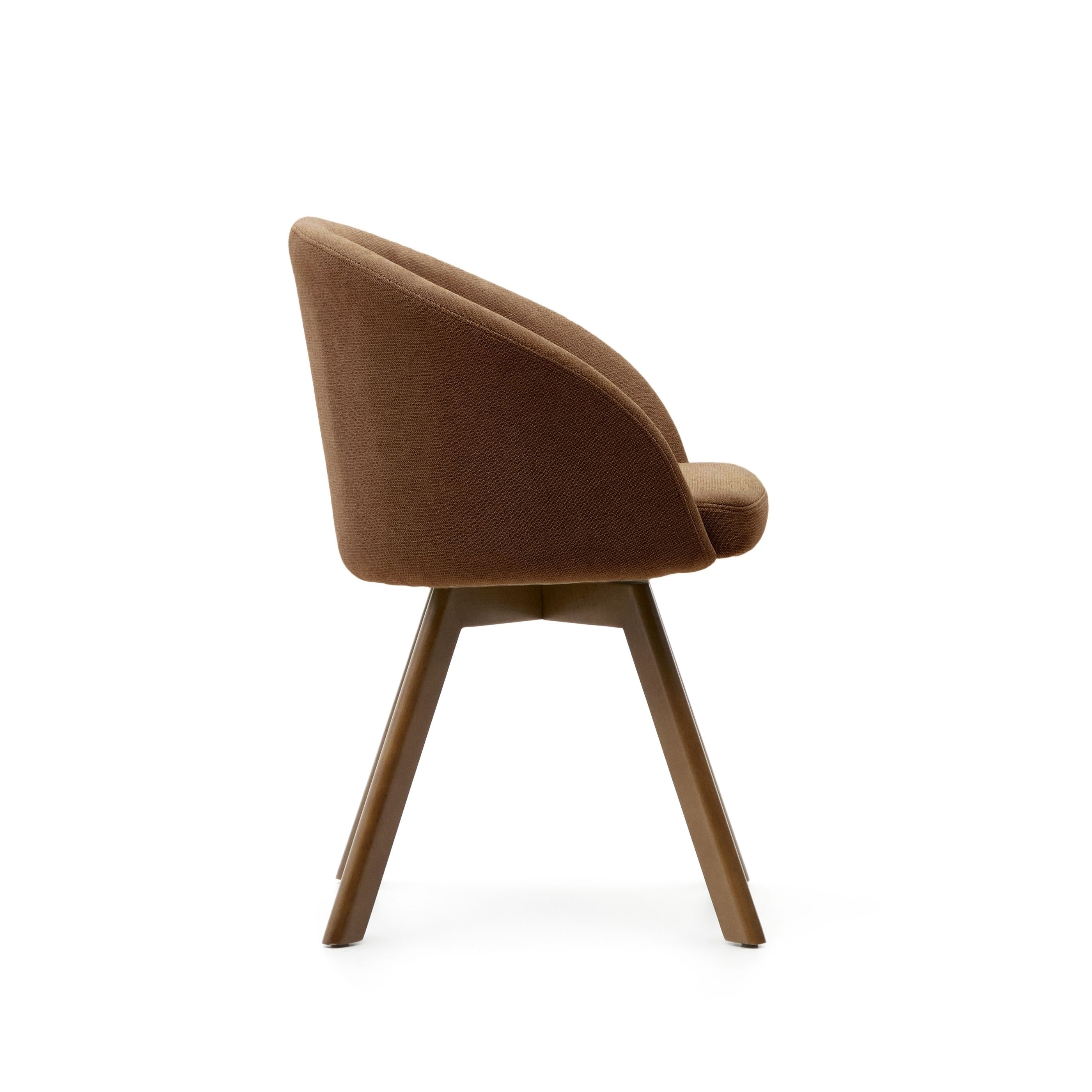 Marvin Поворотный стул из коричневой синели с ножками из ясеня Marvin