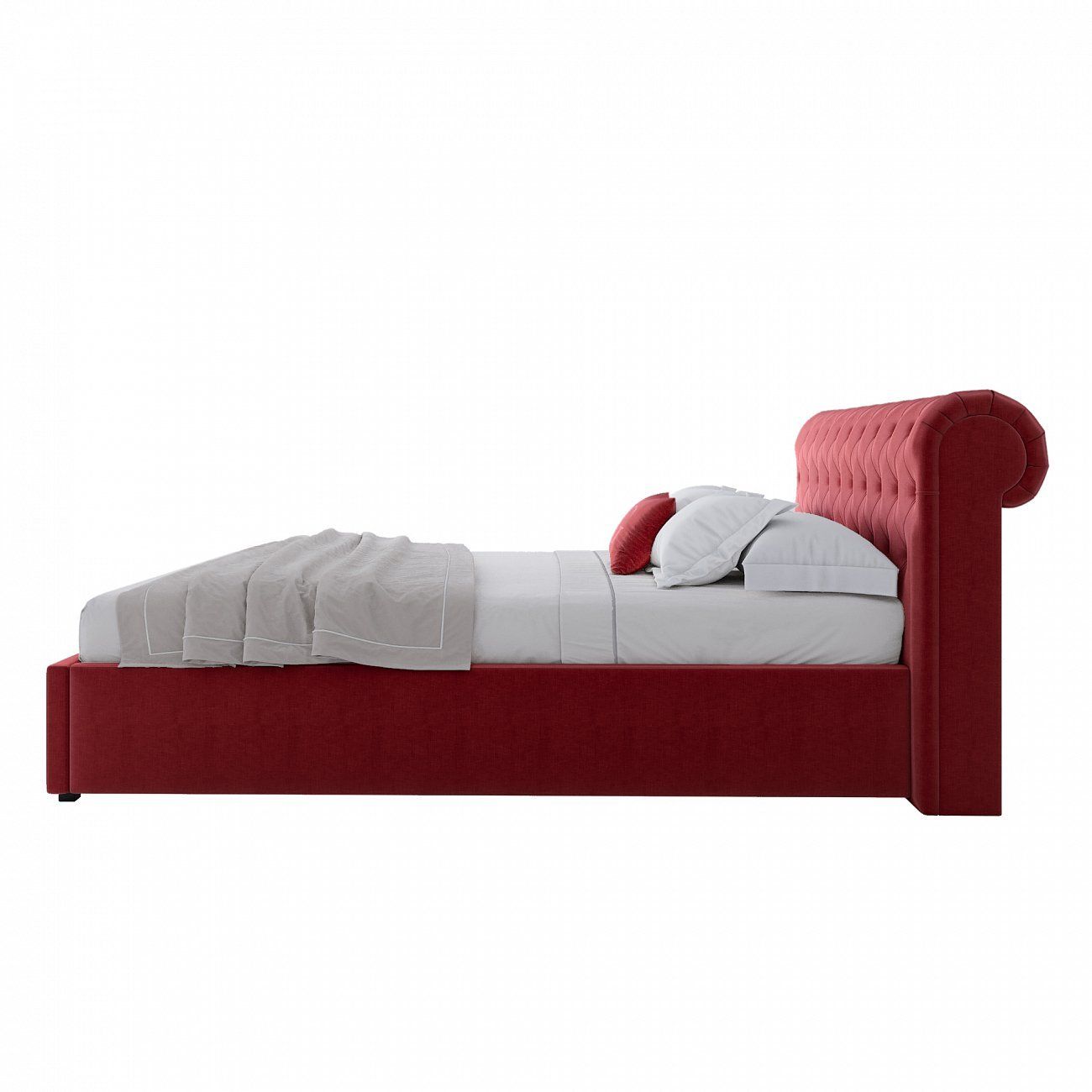 Teenage bed with carriage screed 140x200 red Sweet Dreams