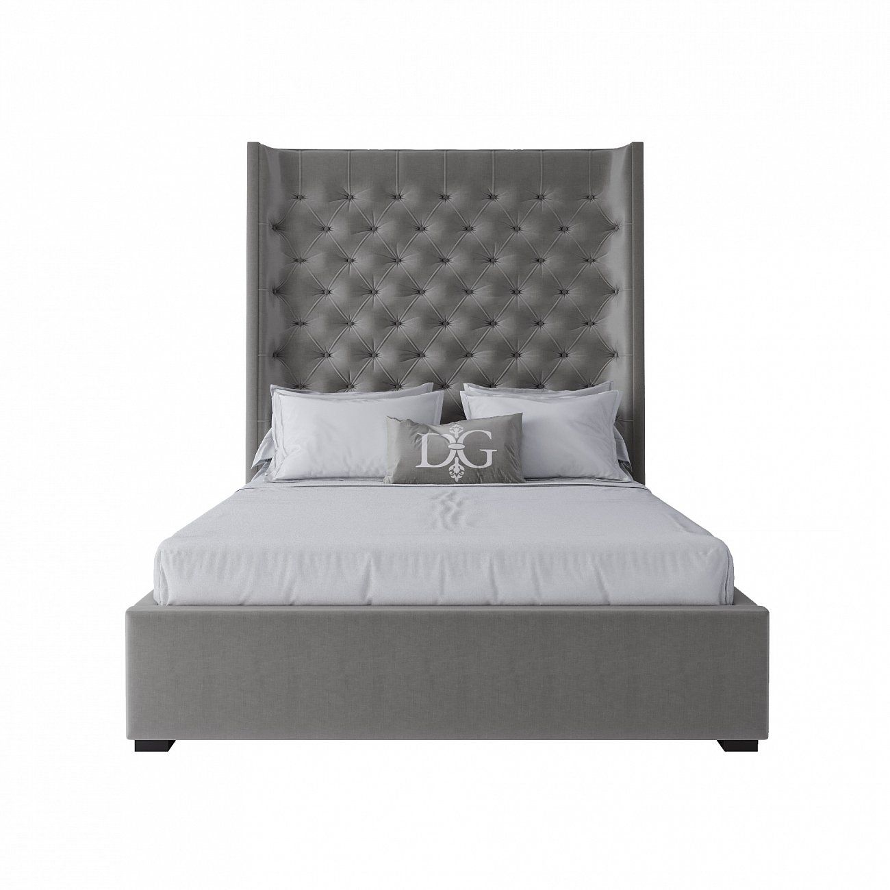Teenage bed with carriage screed 140x200 cm grey Jackie King