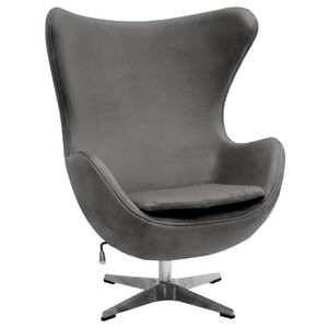 Кресло EGG CHAIR тёмно-серый, искусственная замша