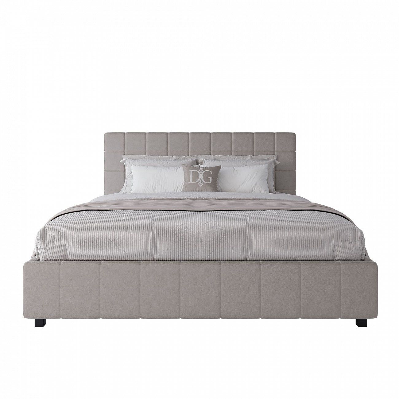 Double bed 180x200 cm light beige Shining Modern