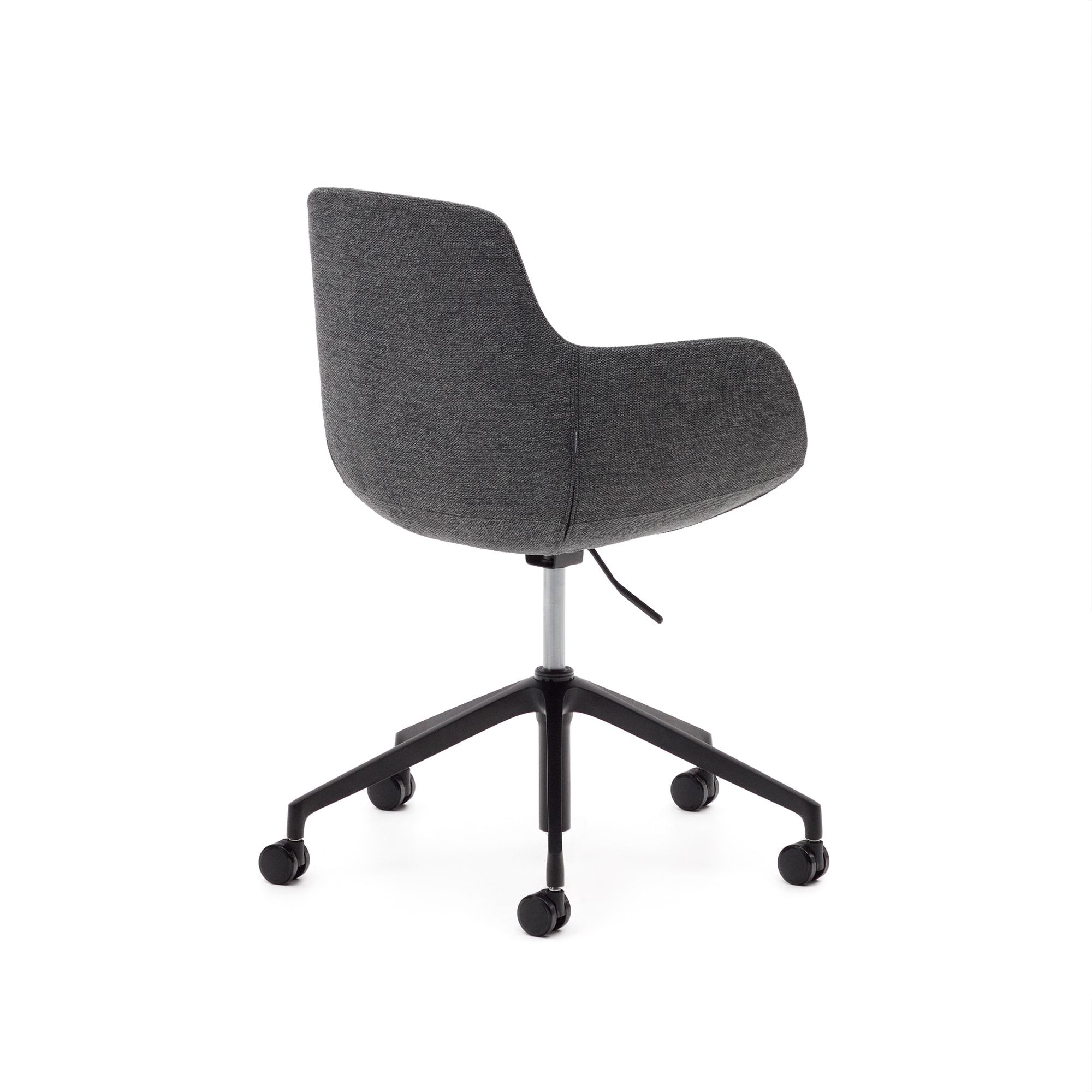 Рабочее кресло Tissiana темно-серого цвета, алюминиевые ножки с черной матовой отделкой Tissiana