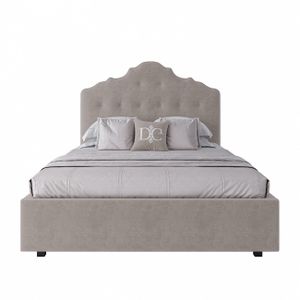 Teenage bed made of velour 140x200 light beige Palace