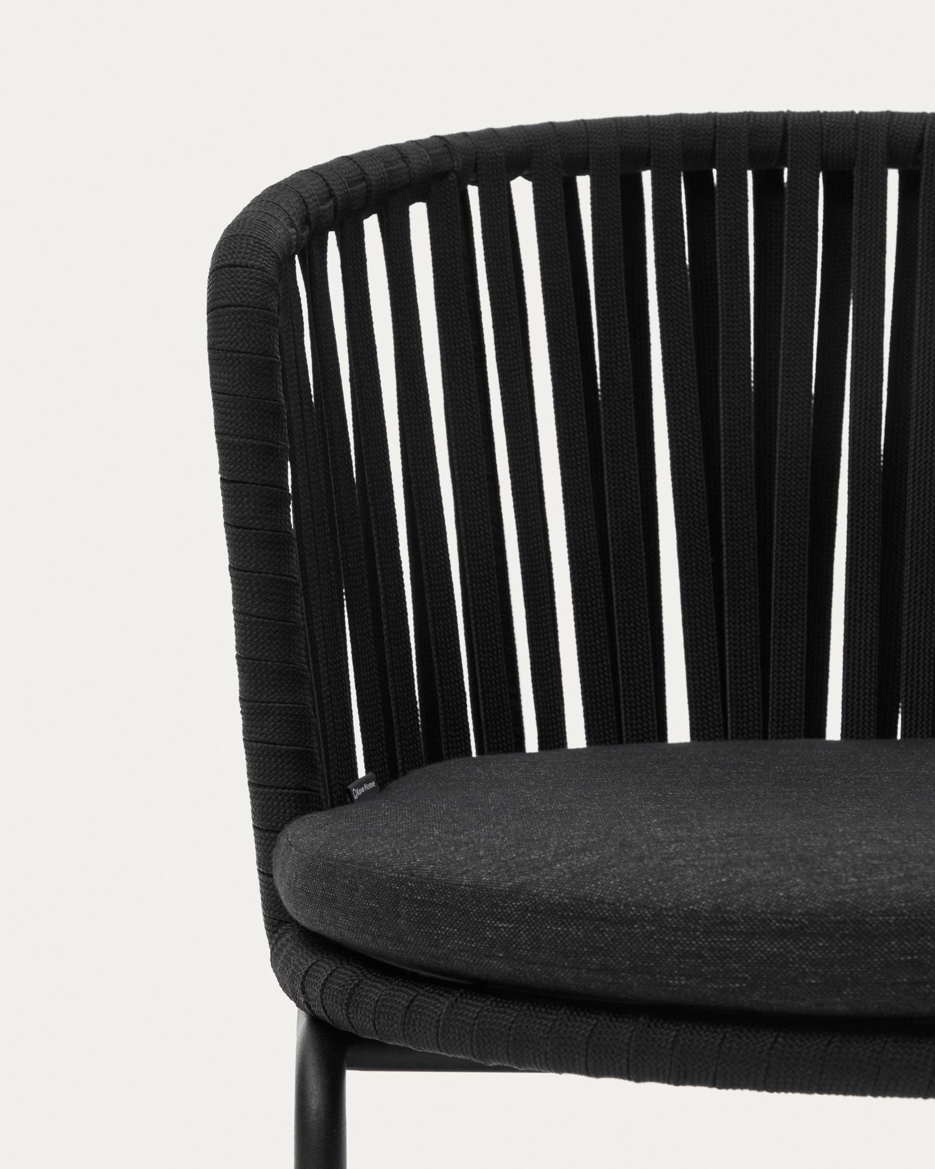 Saconca Садовый стул из шнура и стали с черной окраской Saconca