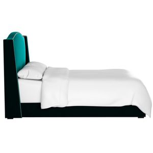 Кровать двуспальная 180х200 см синяя Cole Wingback Peacock