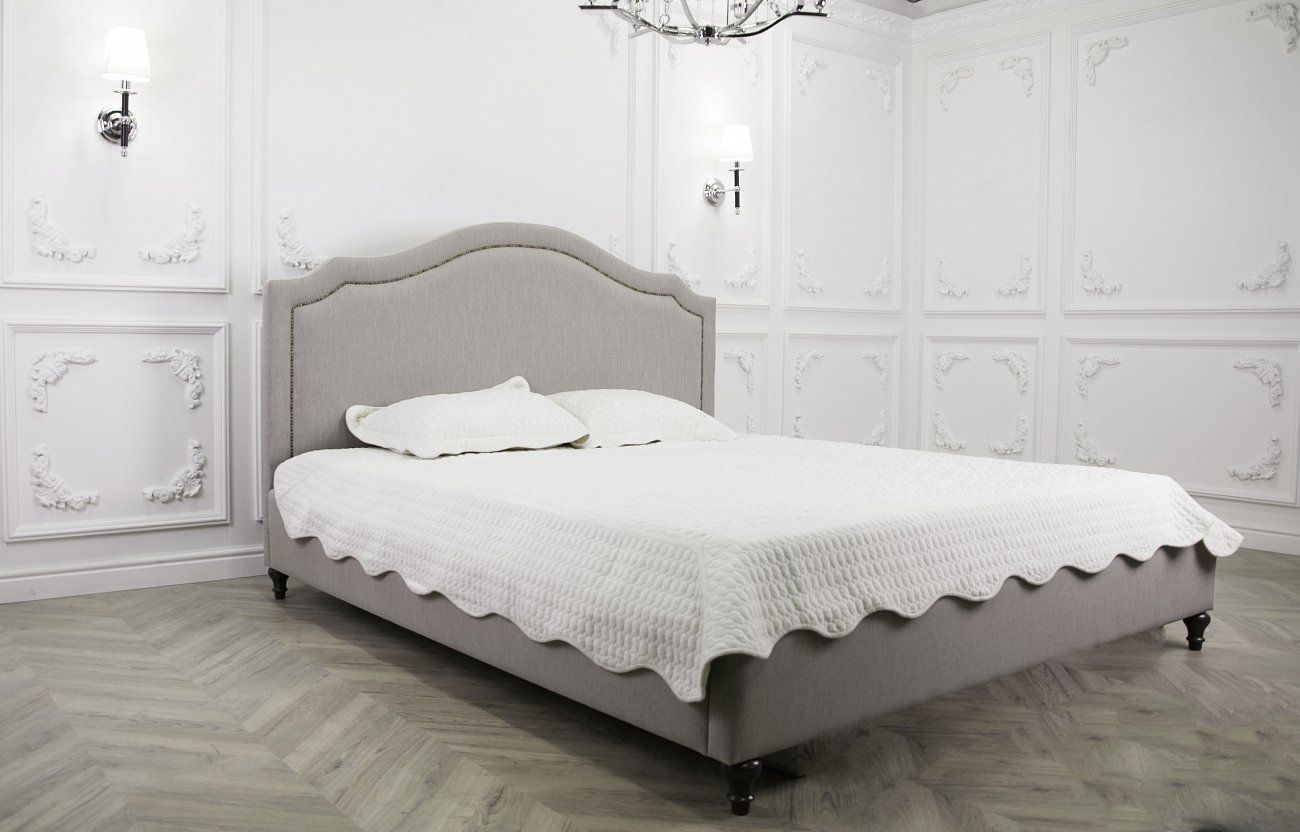 Кровать двуспальная 180х200 бежевая Cassis Upholstered