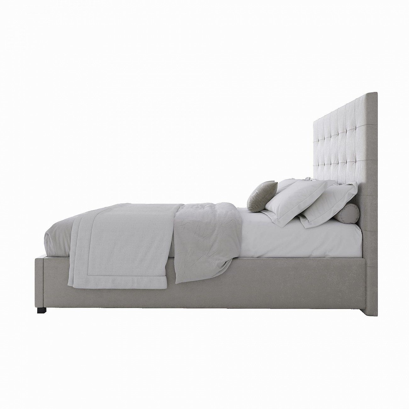 Teenage bed with a soft backrest 140x200 milk Royal Black