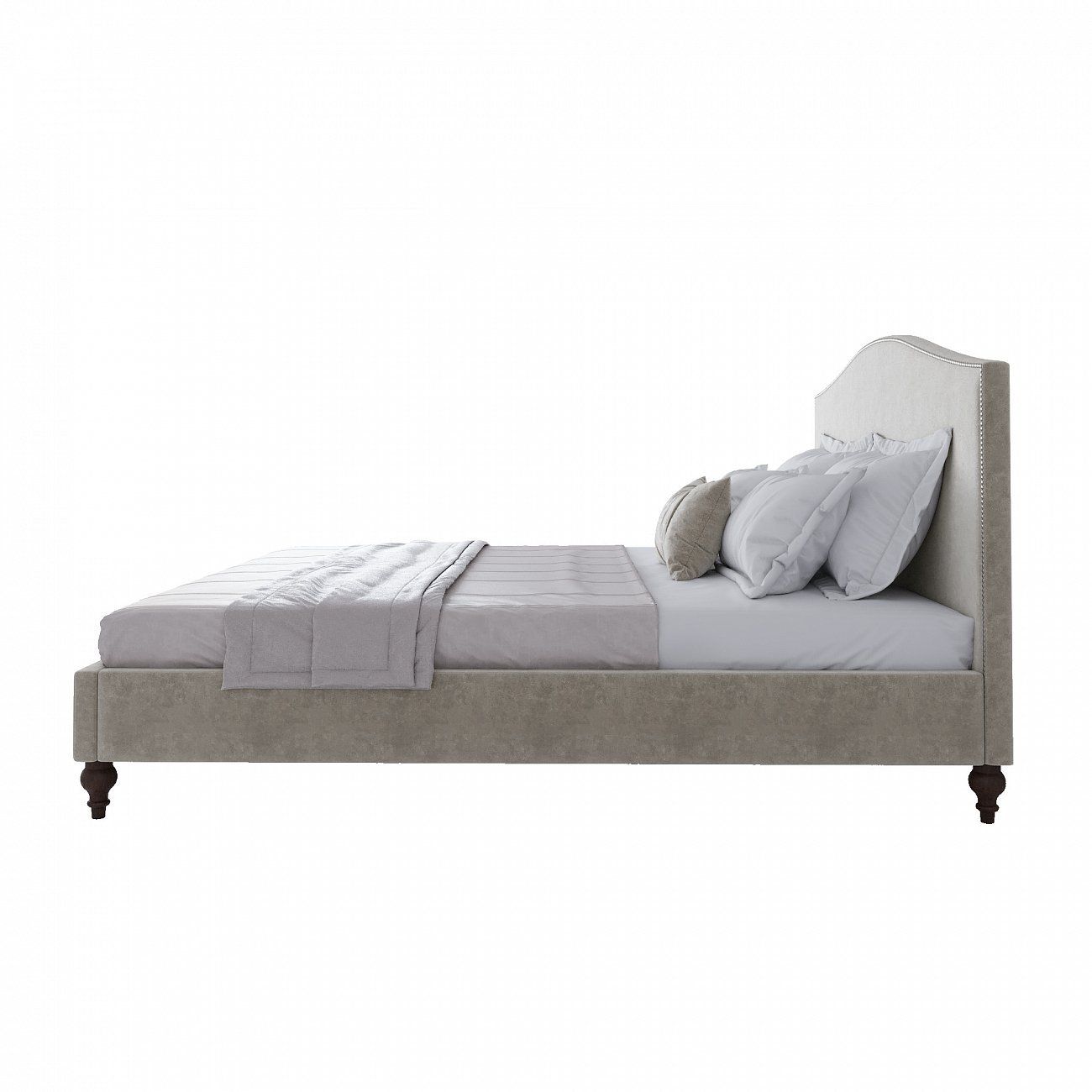 Double bed 180x200 cm grey-beige Fleurie