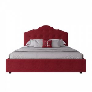 Double bed with upholstered headboard 180x200 cm red Palace