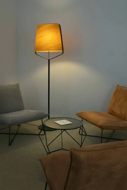 Floor lamp Stand black+wood 29847