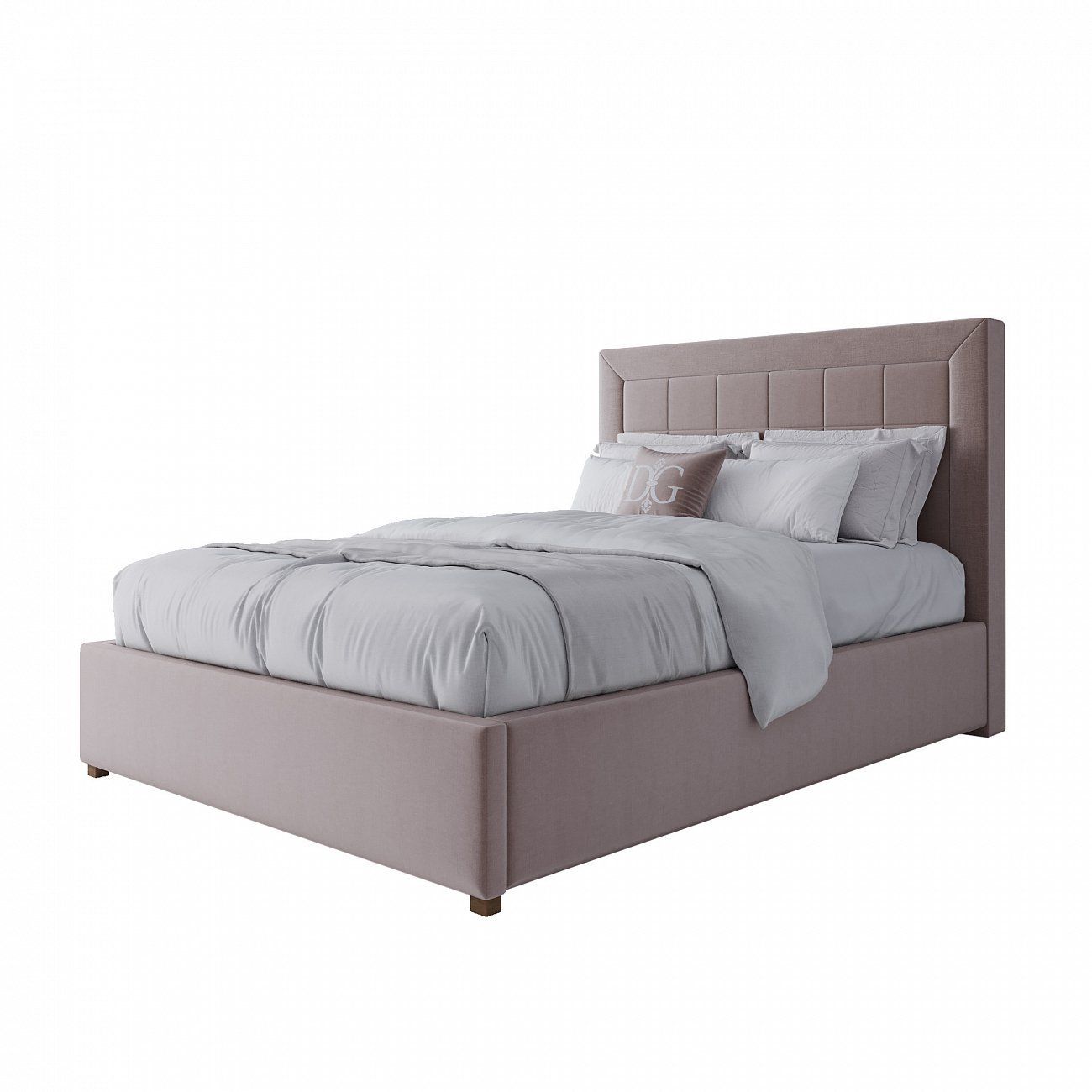 Teenage bed with a soft backrest 140x200 dusty rose Elizabeth