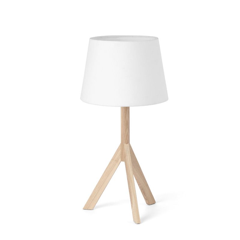 Лампа настольная Hat wood+white 28408