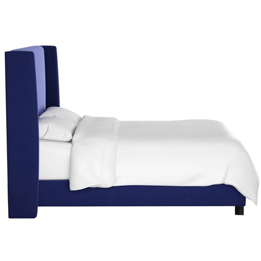 Double bed 180x200 blue Kelly Wingback Blue Velvet