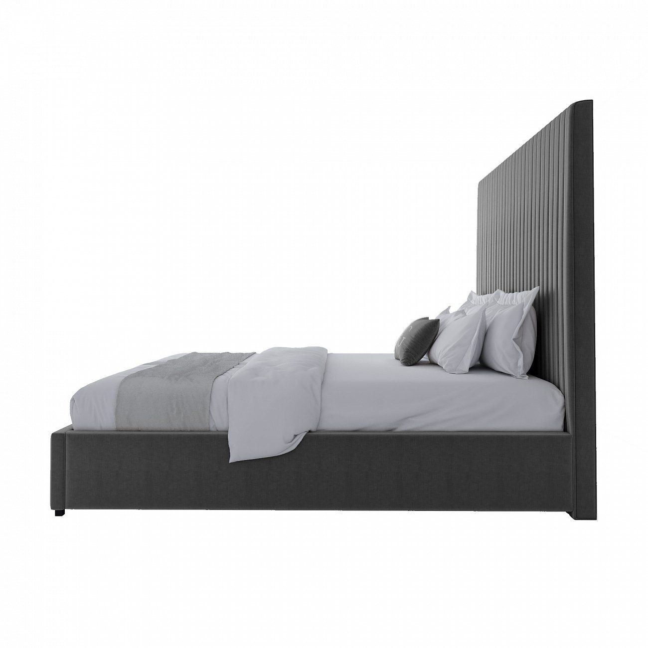 Double bed 180x200 cm dark gray Mora