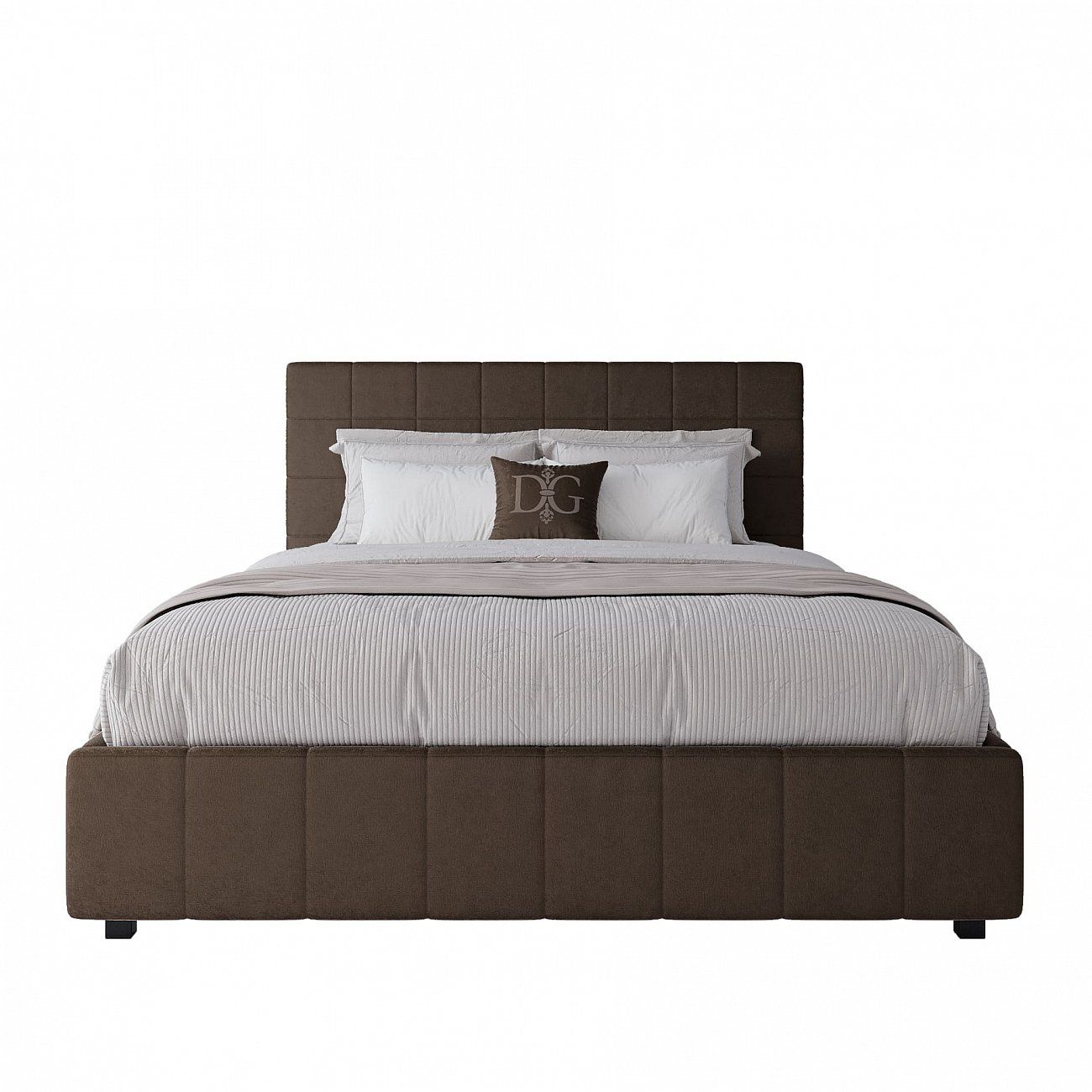 Double bed 160x200 brown Shining Modern