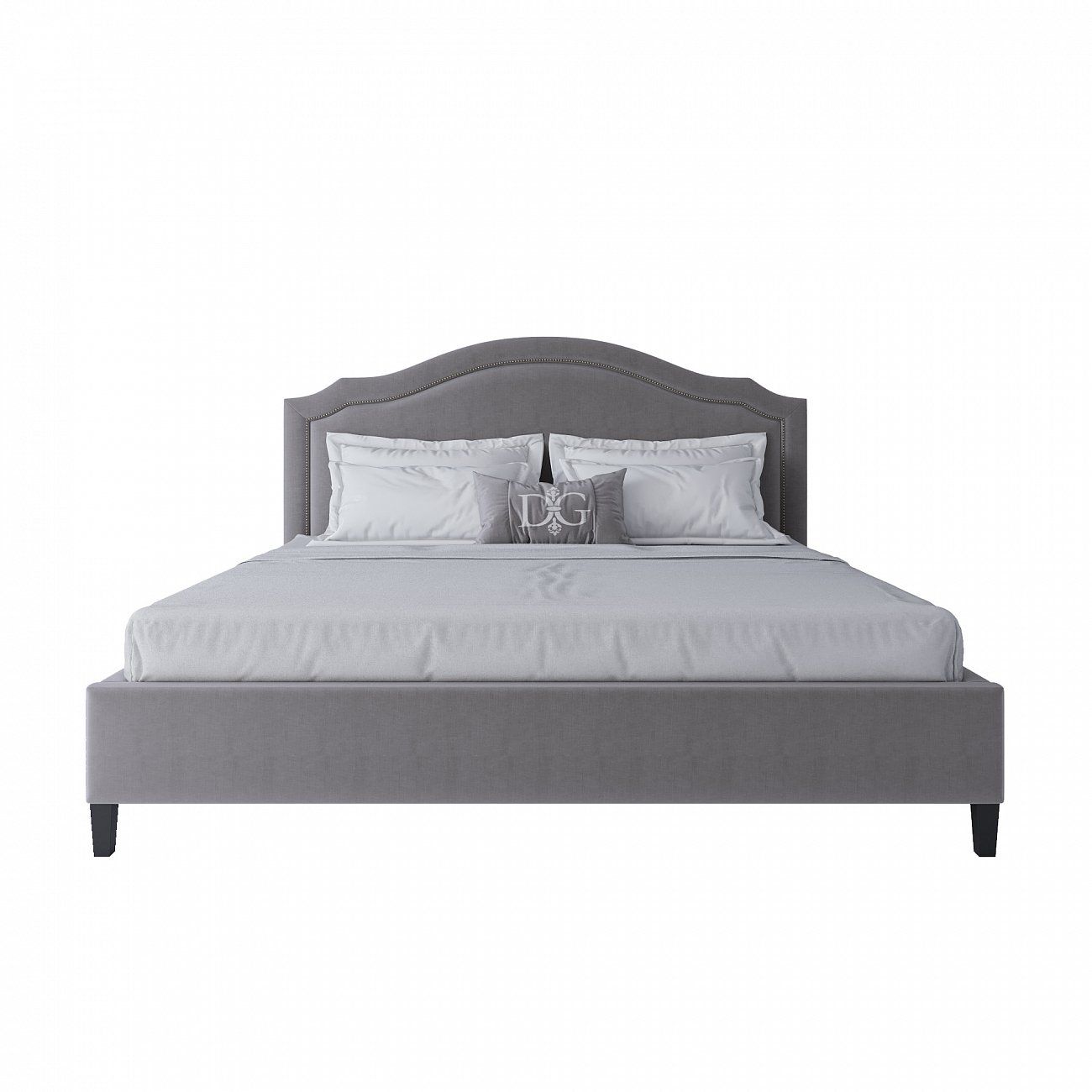 Cassis Upholstered double bed 180x200 grey