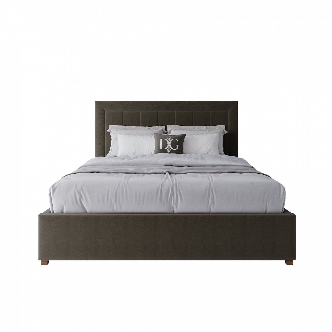 Кровать двуспальная 160х200 см коричневая Elizabeth