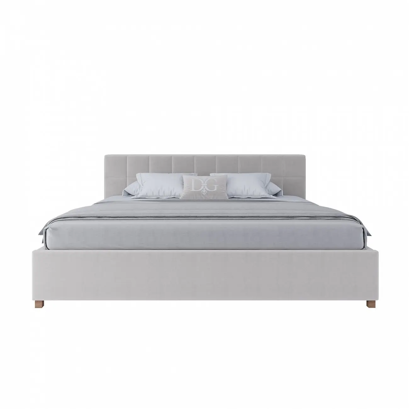 Euro bed with upholstered headboard 200x200 cm white Wales