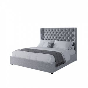 Double bed 180x200 cm light grey Henbord