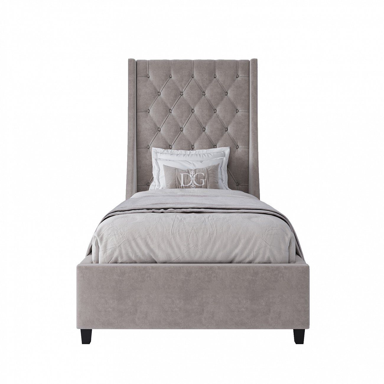 Single bed 90x200 Ada beige-gray MR