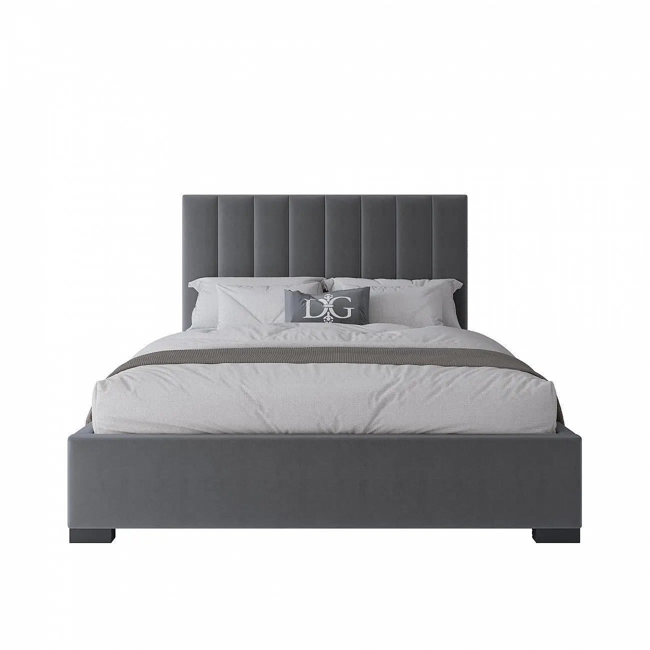 Double bed 160x200 grey Laguna