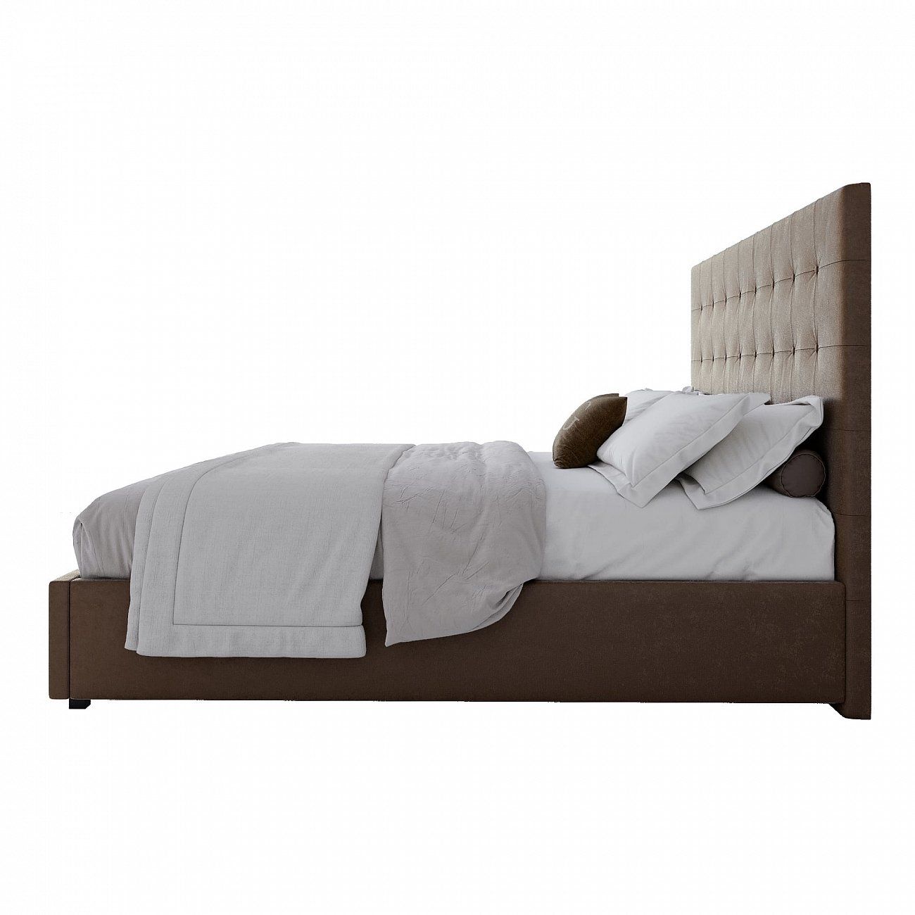 Double bed 180x200 dark brown Royal Black