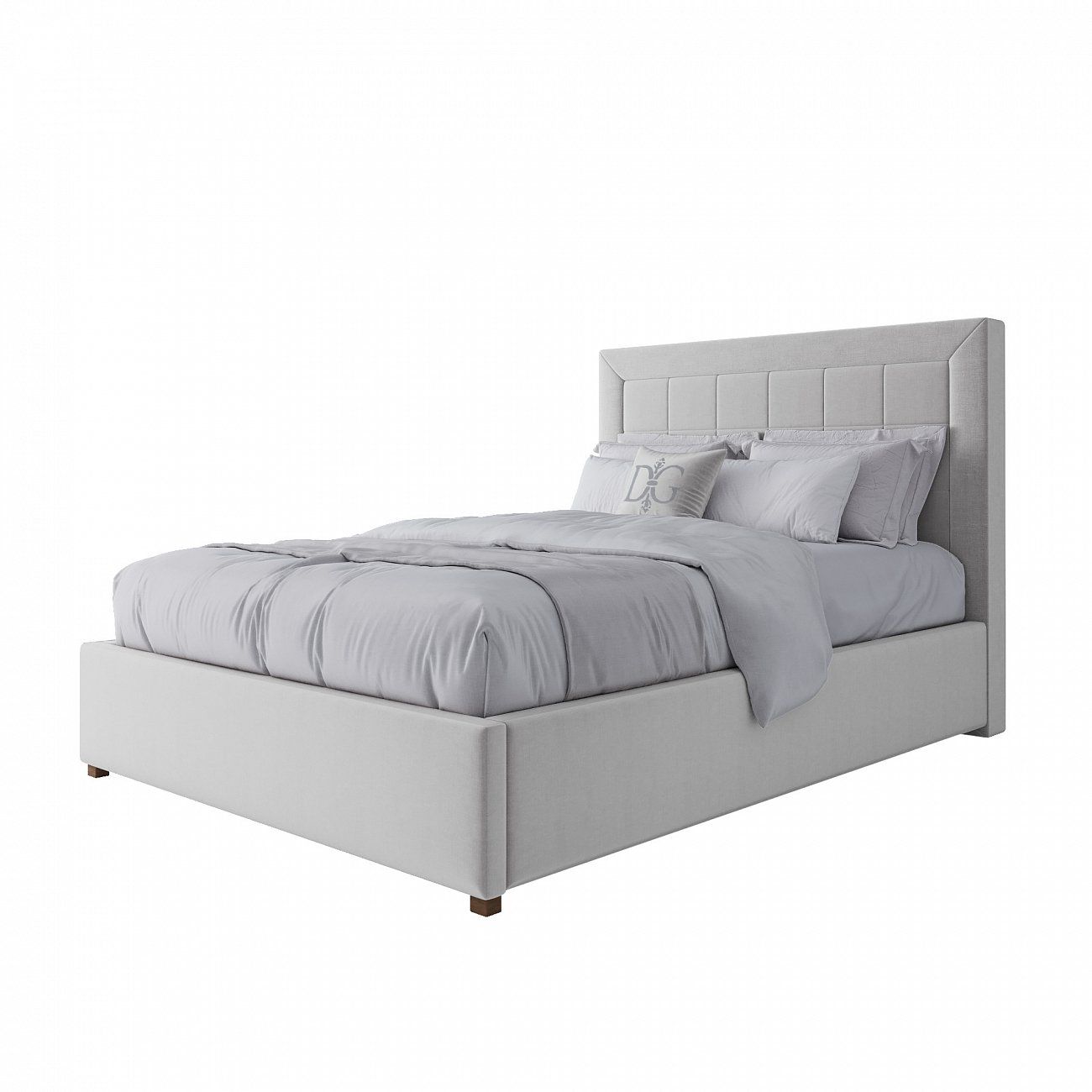Single bed with upholstered headboard 90x200 cm milk Elizabeth