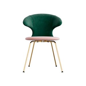Time Flies chair, brass legs, velour upholstery/ polyester pink/green