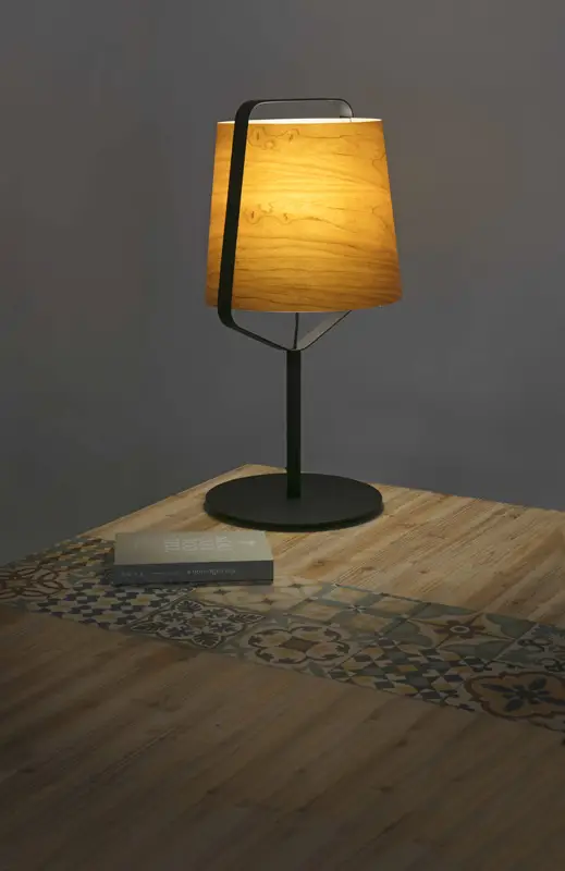 Лампа настольная Stood black+wood 29846