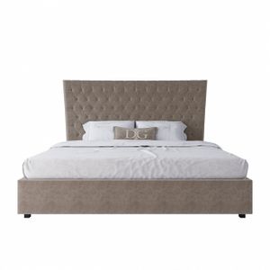 Euro bed with upholstered headboard 200x200 cm beige QuickSand