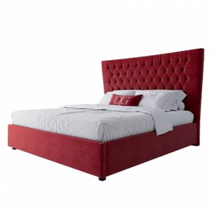 Кровать двуспальная 180х200 красная из велюра QuickSand