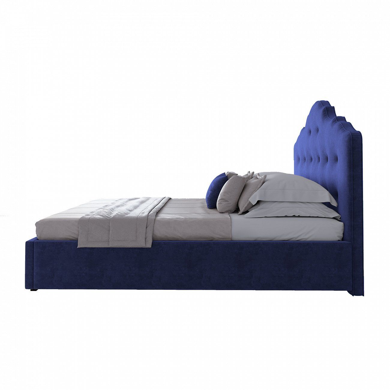 Кровать двуспальная 160х200 см синяя Palace