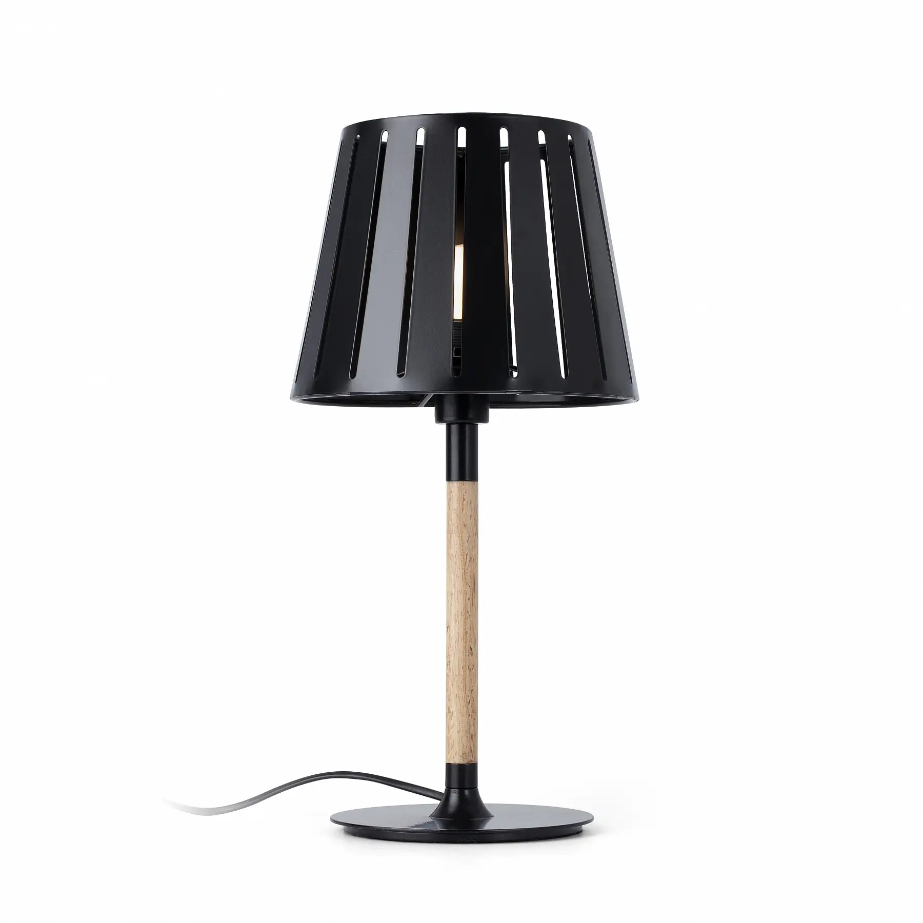 Лампа настольная Mix black+wood 29971