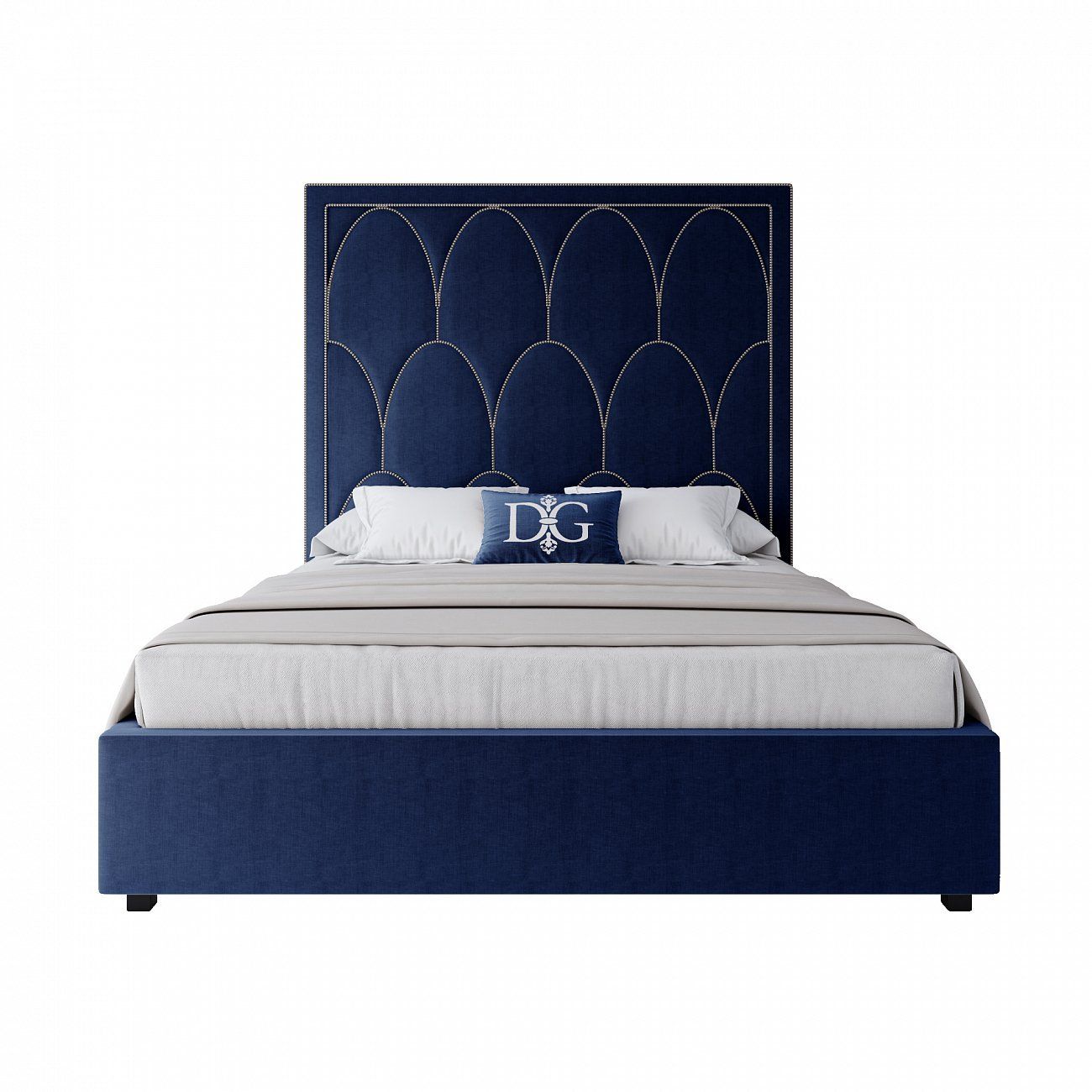 Petals Queen double bed 160x200 cm blue