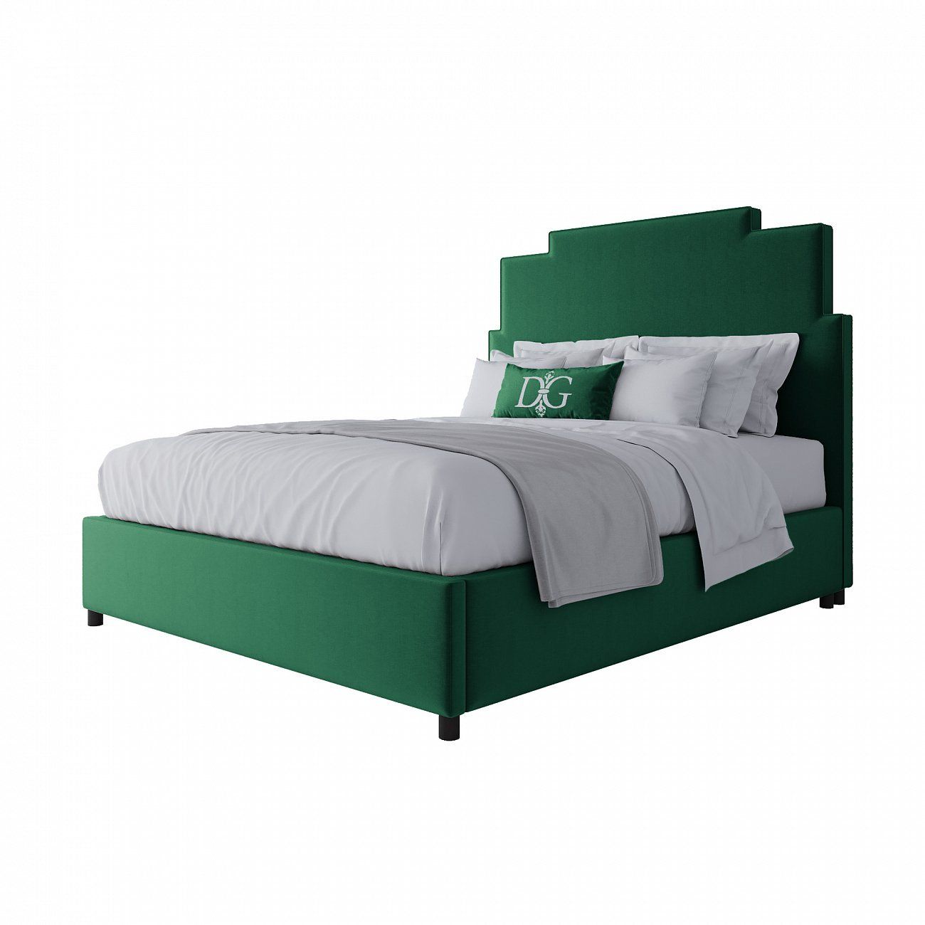 Double bed 160x200 cm green Paxton Emerald Velvet