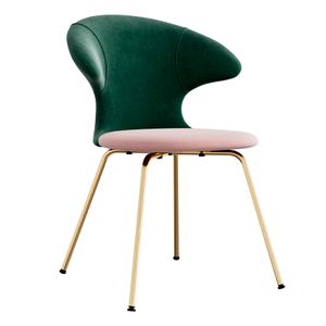 Time Flies chair, brass legs, velour upholstery/ polyester pink/green