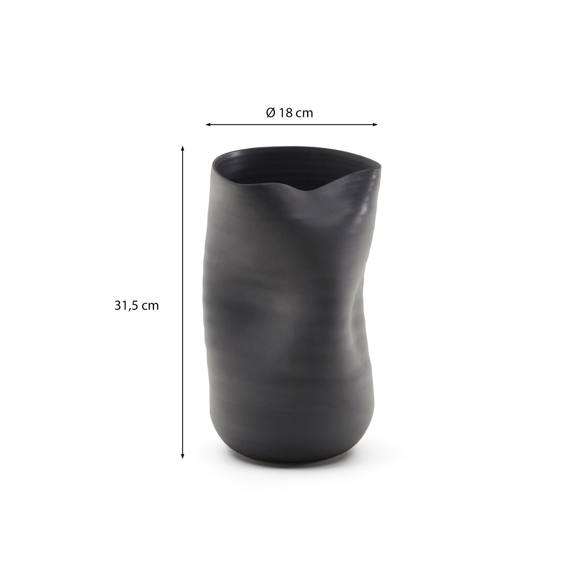 Ваза керамическая Sibel черная 18 см Sibel