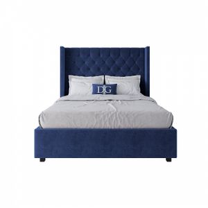 Teenage bed 140x200 cm blue with carriage tie without studs Wing-2