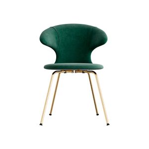 Time Flies chair, brass legs, velour upholstery/ polyester green