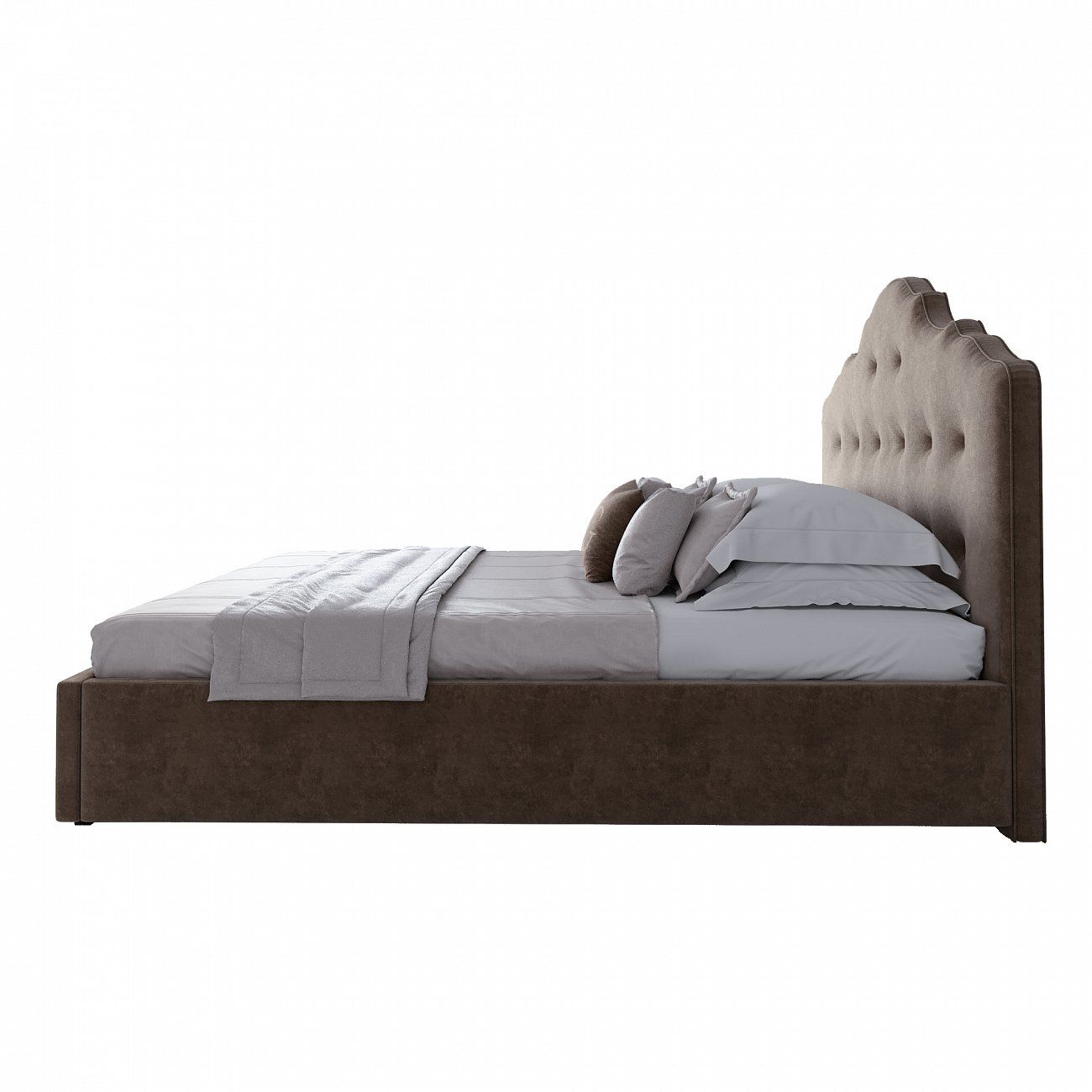 Double bed 180x200 cm brown Palace
