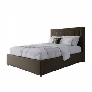 Teenage bed made of velour 140x200 brown Elizabeth