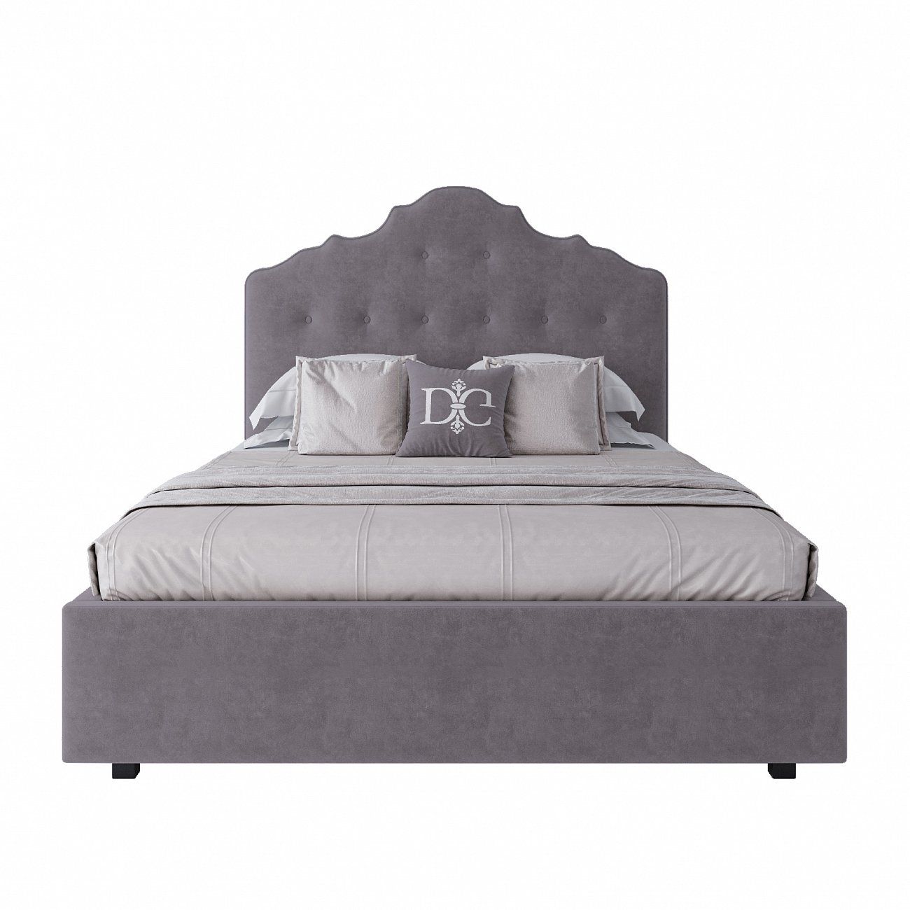 Teenage bed made of velour 140x200 grey Palace