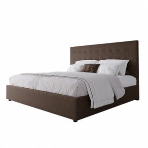 Euro bed with upholstered headboard 200x200 cm dark brown Royal Black