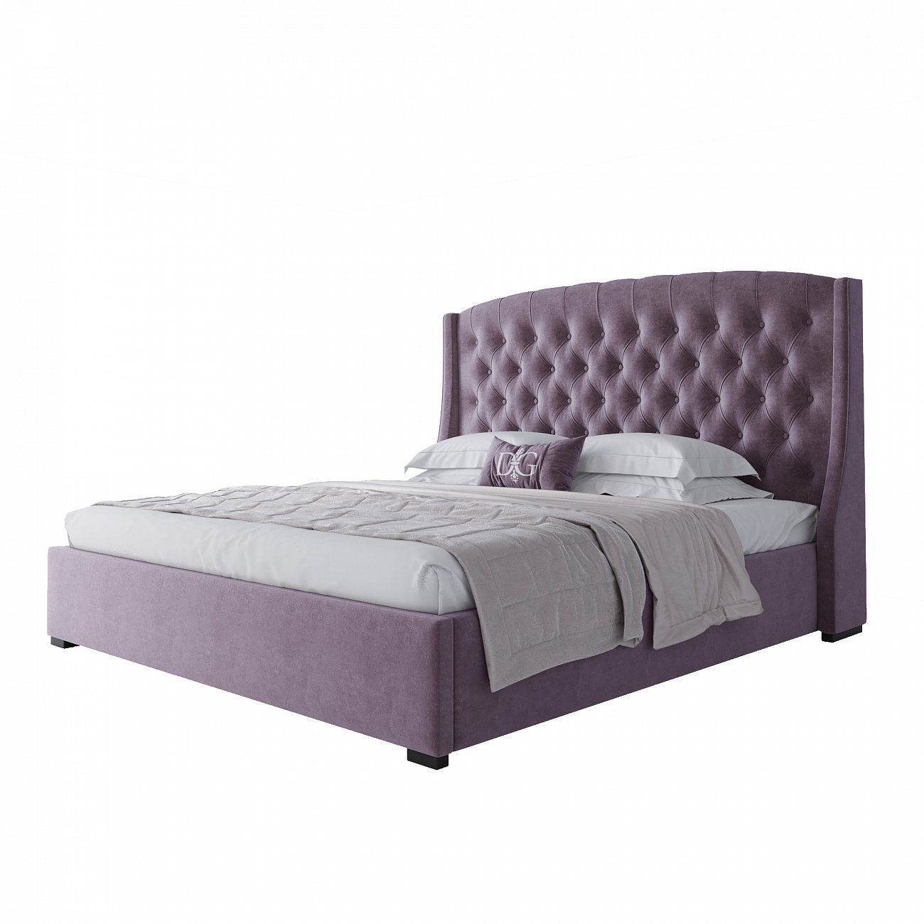 Double bed 180x200 purple Hugo