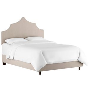 Double bed 160x200 beige Camille Light Gray Velvet