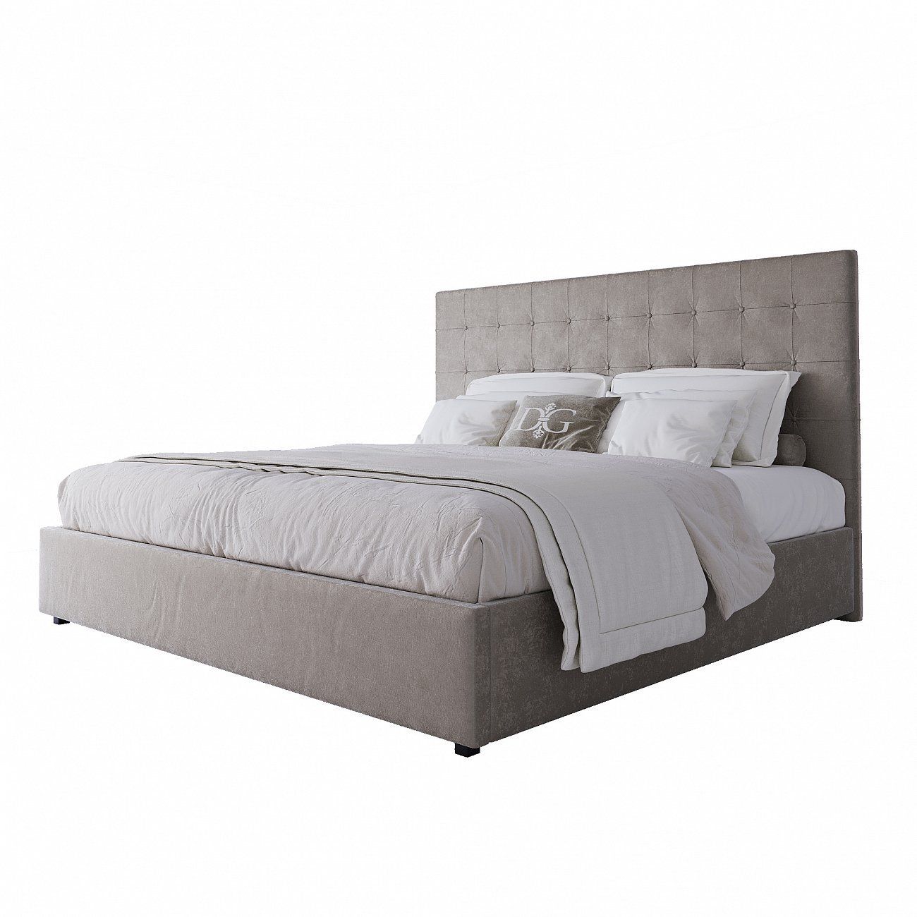 Large bed 200x200 Royal Black light beige